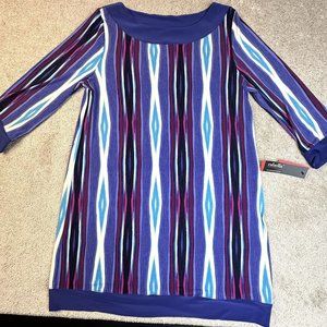 Rafaella NWT Dress‎ Size XL Blue multi color Soft and stretchy